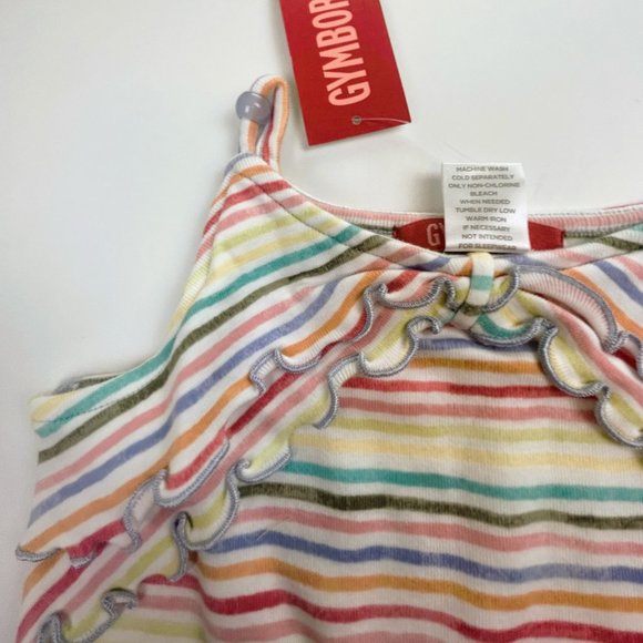 NWT Gymboree Girl Olive Green Capri Pant & Multi Stripe Tank Size 6 - Picture 6 of 7